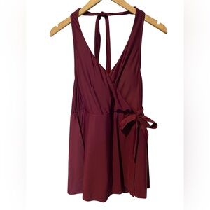 J.CREW BURGUNDY ONE PIECE SWIMSUIT SZ 12